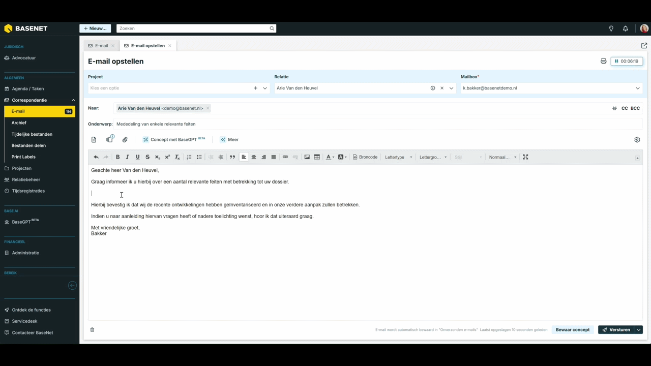 sneller-schrijven BaseNet AI voor advocaten - sneller schrijven